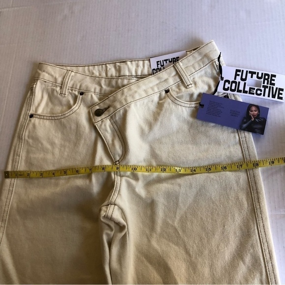 Kahlana Barfield Brown Future Collective High-Rise Overlap Waist Jeans Size 0 - Picture 11 of 14